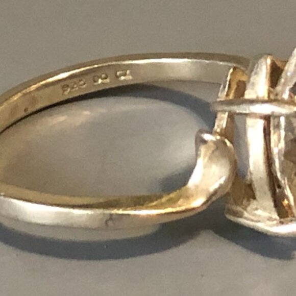 Sterling Silver DQ CZ Cubic Zirconia Ring - Picture 2 of 4